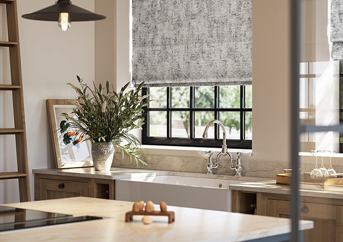 Anaconda, Metallic Grey - Motorised Roman Blind - Image 5